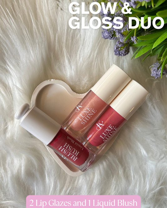 2 Lip Glazes + 1 Liquid Blush