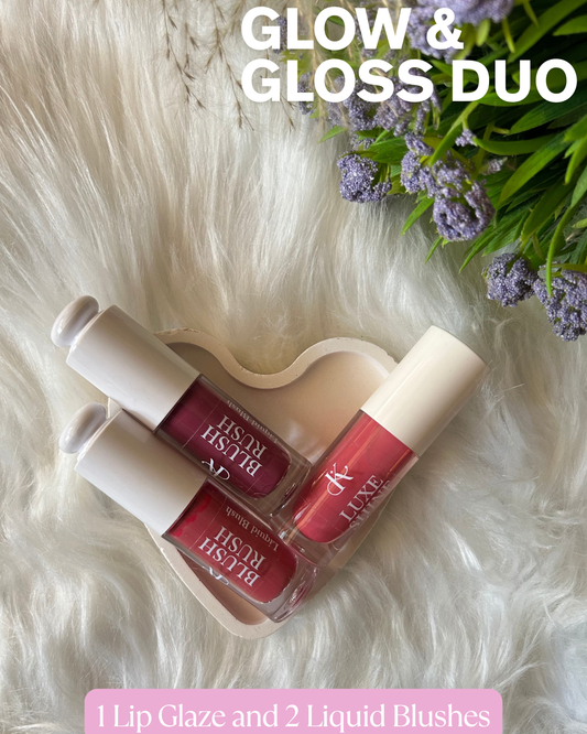 1 Lip Glaze + 2 Liquid Blushes